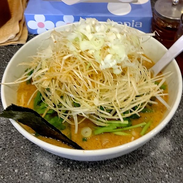 「ハッスル味噌ラーメン+うま辛味+生ニラ+ネギ」@ハッスルラーメンホンマ 篠崎店の写真