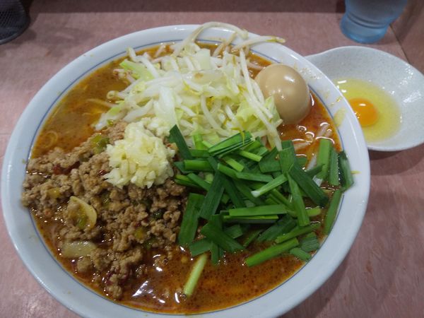 「【限定】台湾ラーメン840円生玉子50円(麺カタメ)」@所沢大勝軒の写真