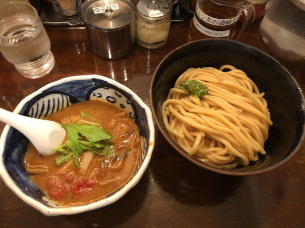 「海老とトマトの味噌つけ麺 並」@つけ麺 紅葉の写真