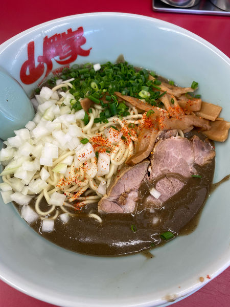 「鬼煮干しラーメン」@ラーメン山岡家 伊勢崎宮子店の写真