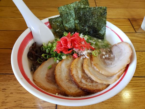 「豚骨チャーシュー麺、ネギ（バリカタ」@光☆MENJIの写真
