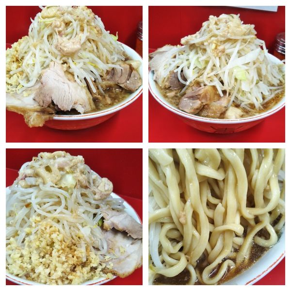 「大豚ラーメン（ﾔｻｲ、ｶﾗﾒ、ｱﾌﾞﾗ、ｼｮｳｶﾞ）」@ラーメン二郎 大宮公園駅前店の写真