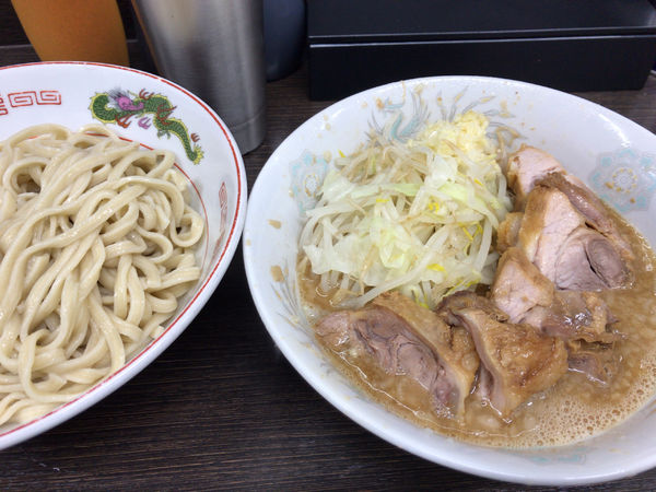 「つけ麺(ニンニク)+豚増し 1050円」@ラーメン二郎 川越店の写真