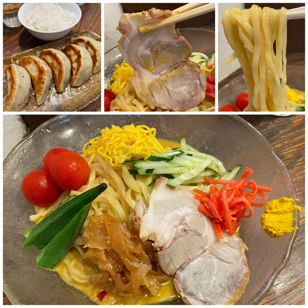 「冷やし中華そば カレー 800円 餃子🥟ライス 400円」@北海道ラーメン 味丸の写真