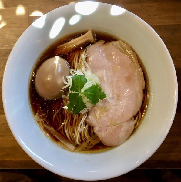 「味玉中華そば ＋ 味付き替玉（鶏油）」@中華そば 麺壁九年 本店の写真