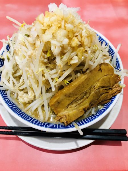 「ふじ麺(800円)、野菜マシ(50円)」@明神角ふじの写真