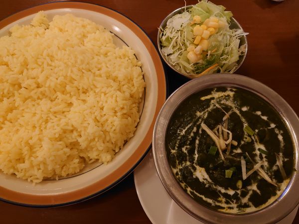 「シンプルセット(ほうれん草シーフード)1380円」@DANAPANI 川越新宿町店の写真