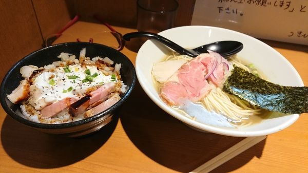 「煮干中華蕎麦+肉飯」@亀戸煮干中華蕎麦 つきひの写真