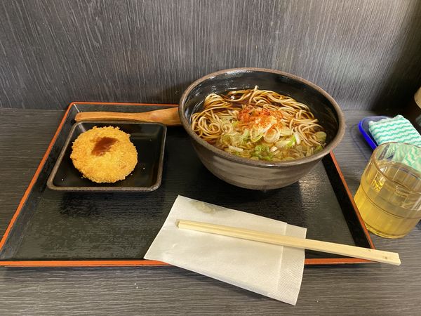 「コロッケそば340円+クーポン」@ゆで太郎 大井町店の写真