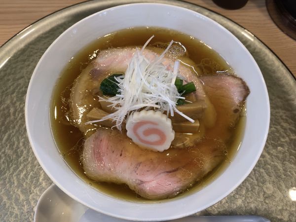 「深緑白出汁＋もろみポーク2枚」@中華そば 深緑の写真