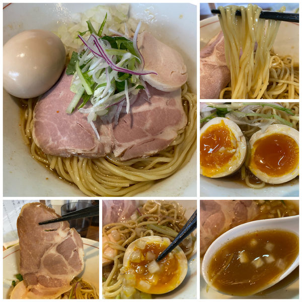 「冷やし魚介まぜそば 700円 味玉100円 小ライス100円」@niboの写真