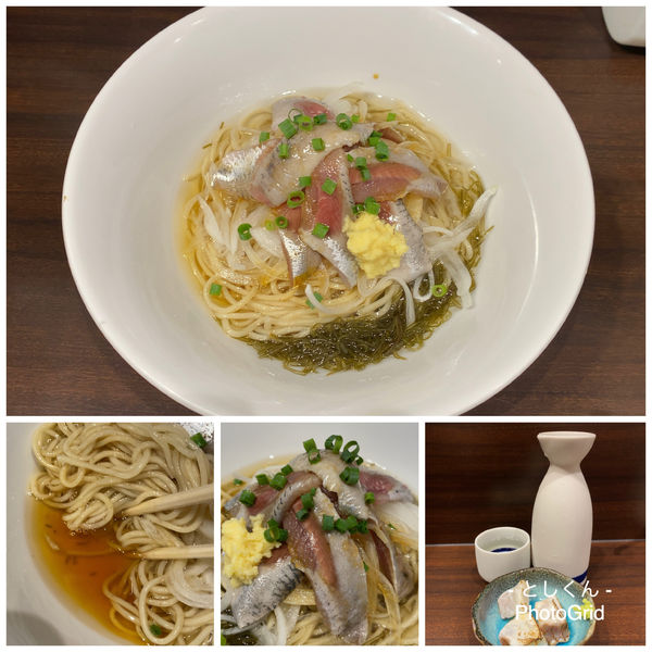 「昆布水の冷やしイワシそば」@寿製麺 よしかわ 西台駅前店の写真
