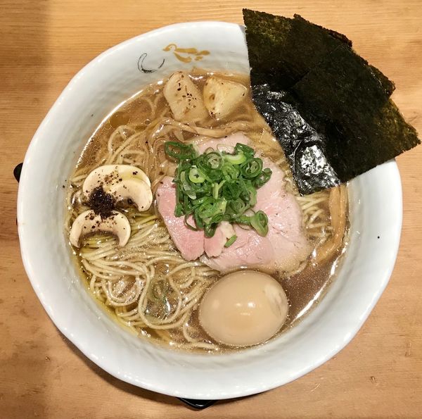 「焼のり味玉そば 大盛」@SOBAHOUSE 金色不如帰 新宿御苑本店の写真