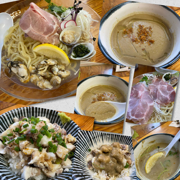 「限定）冷た〜い貝そば 温かいアサリのつけ汁付き1000円」@中華そば よしかわの写真