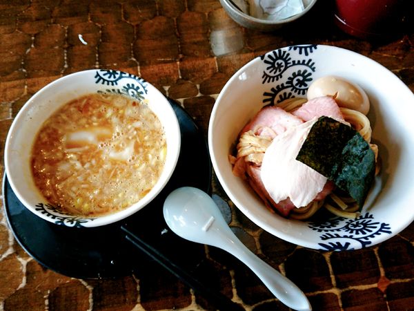 「特級海老つけ蕎麦+肉ワンタン」@特級鶏蕎麦 龍介の写真