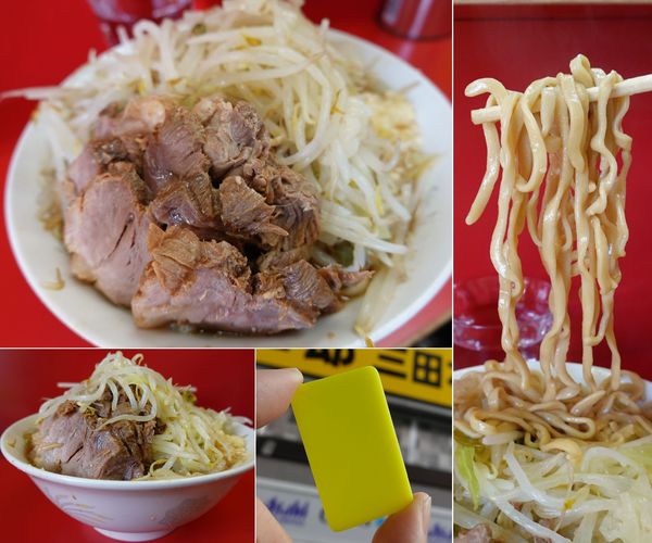 「ぶたラーメン 700円（油少な目・野菜・蒜）」@ラーメン二郎 三田本店の写真