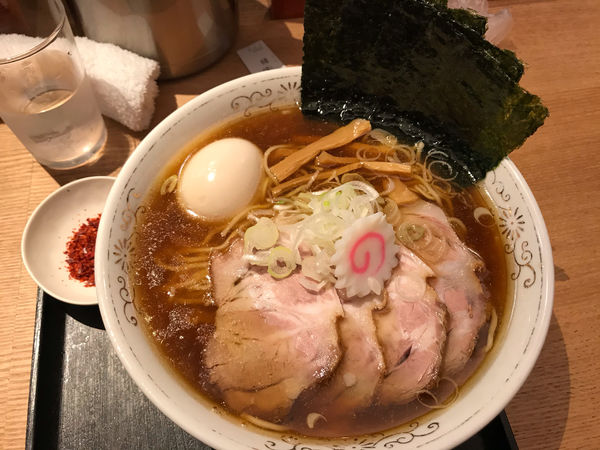 「特製中華そば大盛固め1030円 特製卵かけご飯280円」@中華そば 勝本の写真