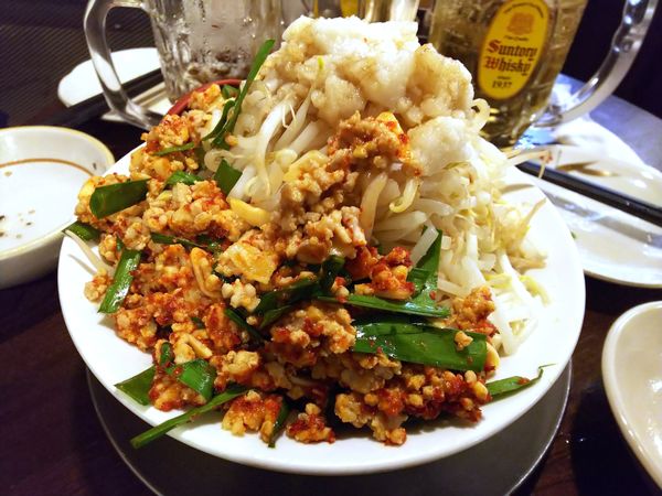 「汁なしスタミナ味噌そば（二郎風）　900円」@立ち呑み居酒屋 金町製麺の写真