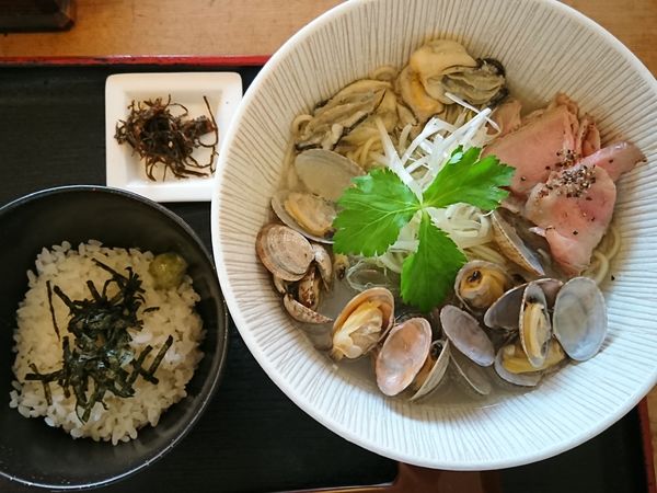「【限定】カキとアサリの中華そば お茶漬付き ￥960」@和風らーめん 凪の写真