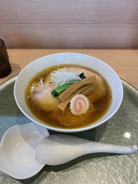 「深緑白出汁1100円＋もろみポーク」@中華そば 深緑の写真