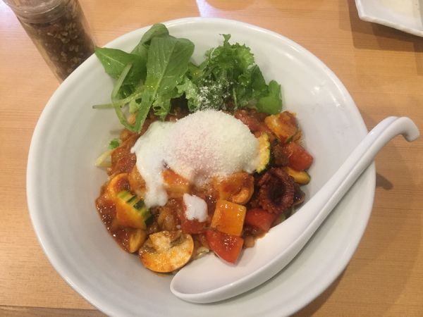 「【秋季限定】真ダコとトマトの麻辣ボロネーゼ(¥900)」@中華蕎麦 はるの写真