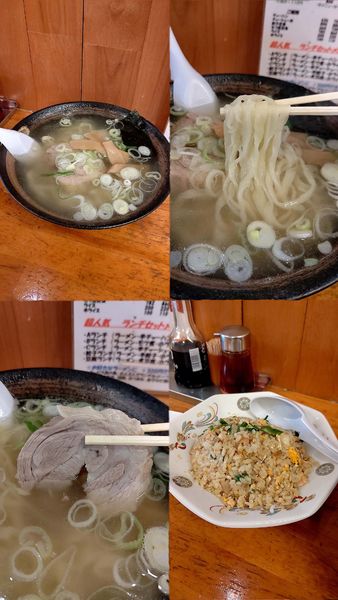 「ラーメン+半チャーハンの『Ａランチ(¥1000)』を塩で…」@手打ちラーメン 金正の写真