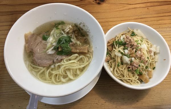 「豚塩･追玉(700￥･250￥)」@麺蔵 あつおの写真