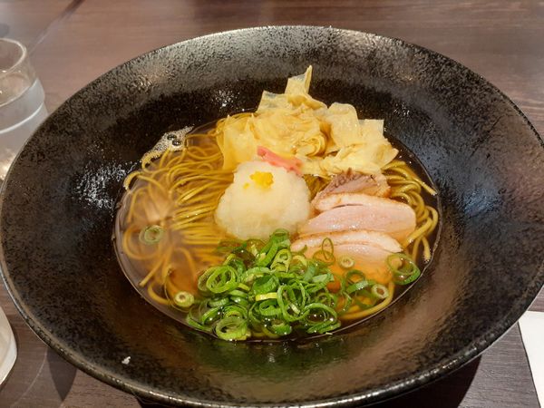 「鴨と湯葉の茶そば、セット」@京cafe 上辻園 イオンモール座間店の写真