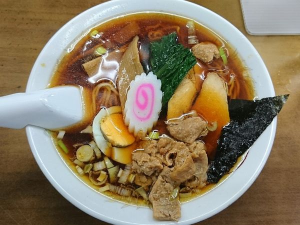 「下館ラーメン、とり皮入り」@盛昭軒の写真