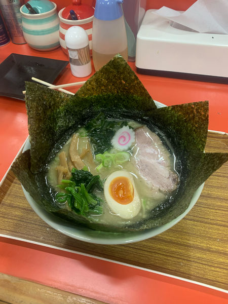 「ラーメン半麺　海苔×2」@ラーメンショップ 鷲宮店の写真