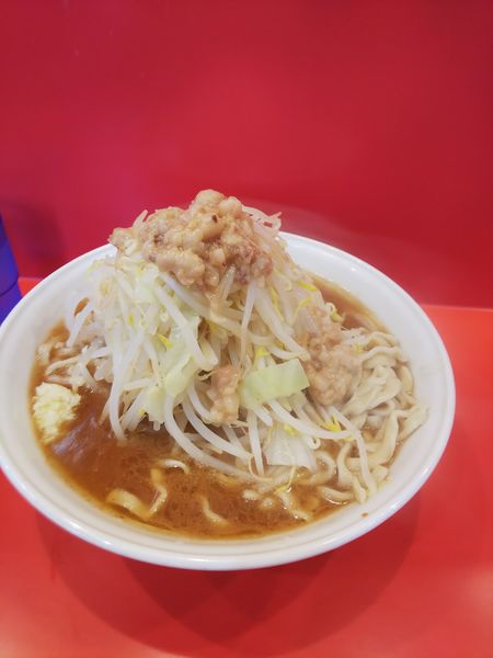 「ラーメン(豚２枚)ヤサイ、アブラ増し」@麺屋 桐龍の写真