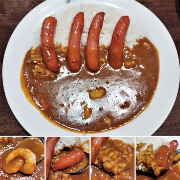 「エビ煮込みカレー(4辛)＋ソーセージ＝1107円」@カレーハウスCoCo壱番屋 御徒町昭和通り店の写真