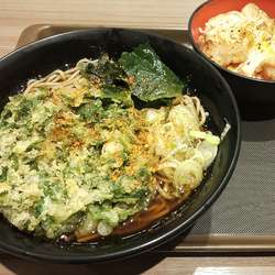 日替わりセット（ミニ炭火焼き親子丼）+春菊天