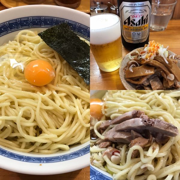 「塩油そば ¥900 & 生卵 ¥50 & ビール ¥600」@自家製中華そば としおかの写真