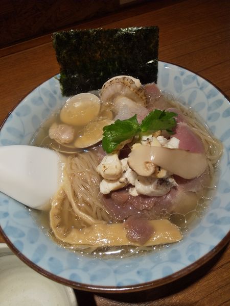 「【限定】秋の旨味中華そば1100円めし割110円」@寿製麺よしかわ 川越店の写真