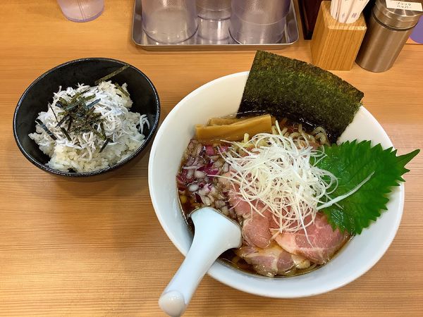 「【夏季限定】冷やし煮干しらぁ麺 しらす茶漬けセット」@らぁ麺 和來の写真