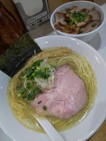 「塩ラーメン780円チャーシュー丼300円」@麺屋 扇 SENの写真