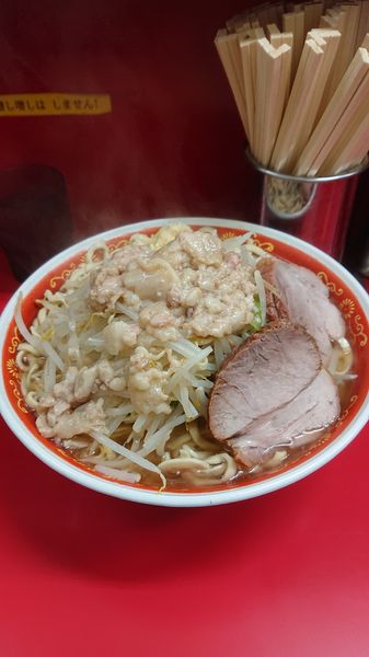 「麺マシ大  野菜  ニンニク  油」@ラーメン二郎 上野毛店の写真