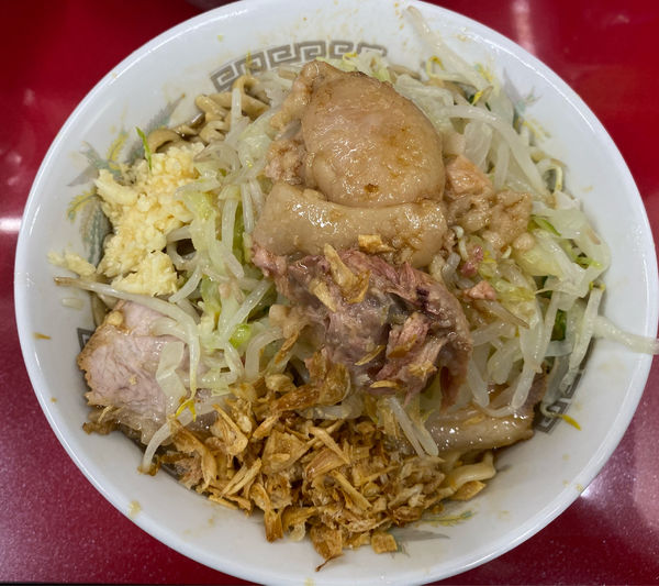 「汁なし ニンニク アブラ」@ラーメン二郎 越谷店の写真