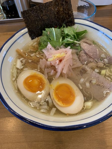 「ゆず塩ラーメン 岩下の新生姜トッピング」@らーめん 仙松の写真