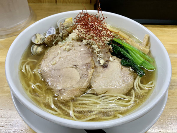 「鯛とアサリの塩魚汁そば 雑炊付き…990円」@麺屋 白神の写真