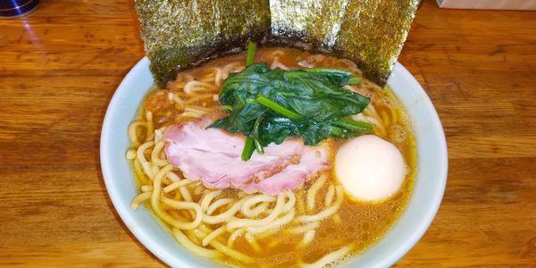 「限定B(家系らーめん泉家)大盛り800円+煮卵120円」@麺屋 庄太 六浦本店の写真