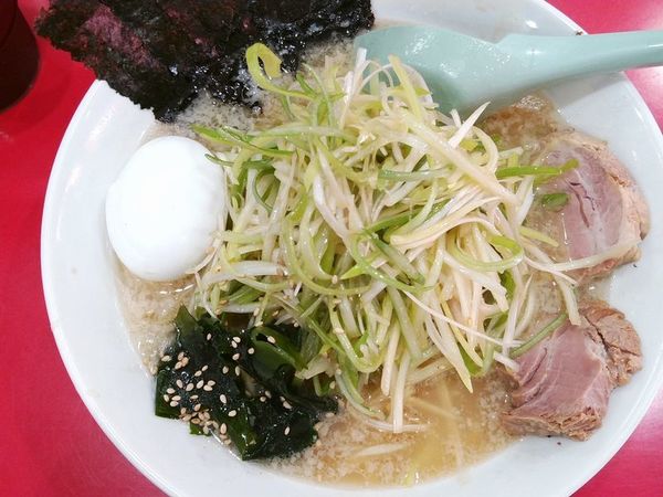 「かいざんラーメン（味薄め）＋ネギW＋玉子」@ラーメン かいざん 新小岩店の写真