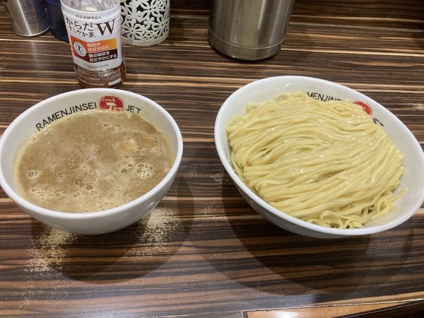 「鶏煮込みつけ麺・大盛（１０００円）」@ラーメン人生 JET 福島本店の写真