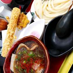 MKつけ麺・鶏天＆巨大竹輪天増し