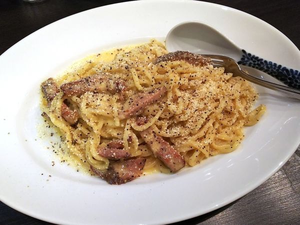 「【洋風創作中華麺】ローマ風カルボナーラ　880円」@メンショップ アキラの写真