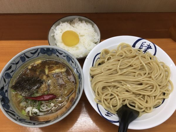「カレーつけめん(300g)＋ご飯」@自家製麺 福は内の写真
