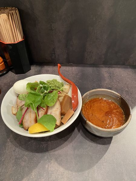 「贅沢トッピングエビとまとつけ麺」@つけ麺 GAKUの写真