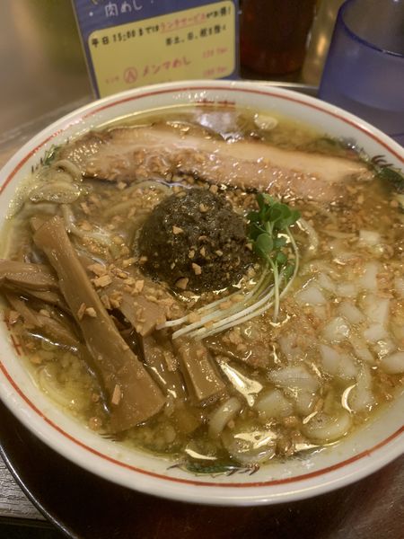 「限定　カレーなアブラ煮干そば」@煮干そば 流。の写真