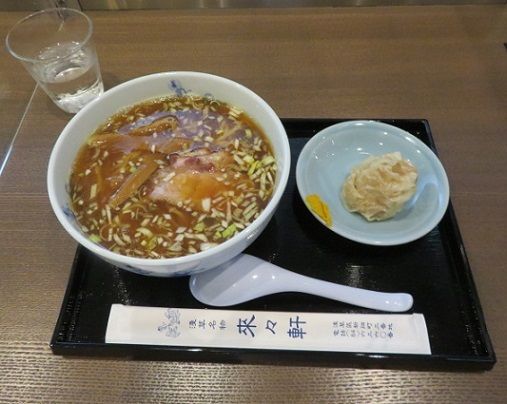 「らうめん（青竹打ち麺）　1,100円。 シュウマイ　150」@淺草 來々軒の写真